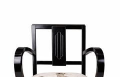 Art Deco Black Lacquer Armchair, Portugal, 20th Century