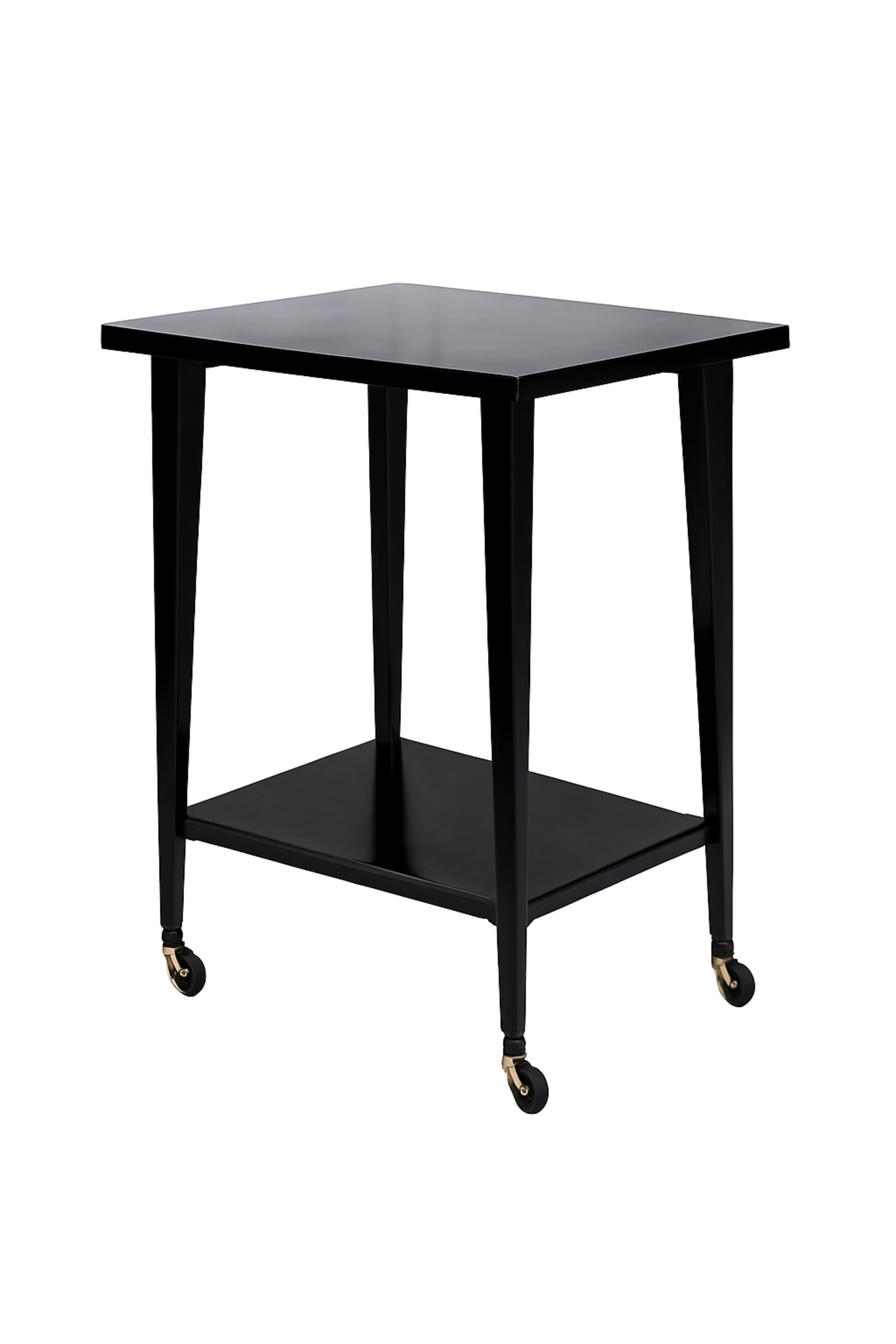 20ième siècle Table de chariot Art déco en laque noire 20ème siècle en vente