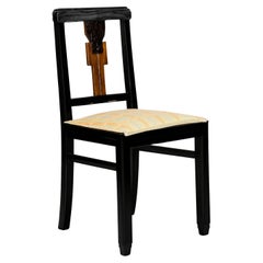 Art Deco Black Lacquer Chair, (1939-1949)