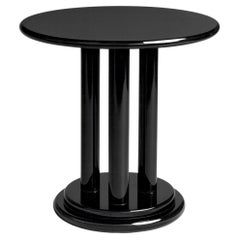 Tavolo con piedistallo in castagno laccato nero Art Déco, 20° secolo