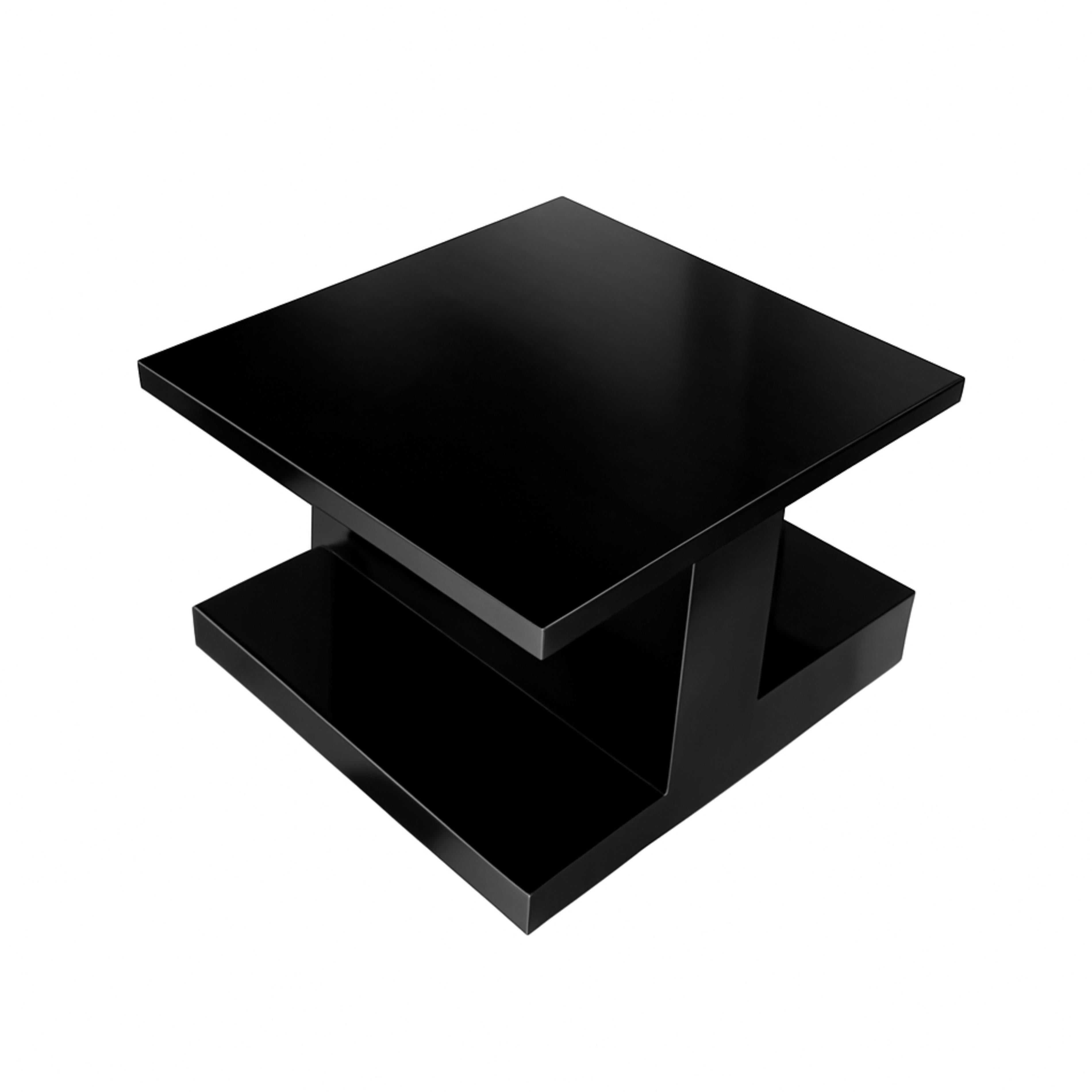 Wood Art Deco Black Lacquer Coffee Table, 20th Century For Sale