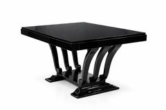 Art Deco Black Lacquer Dining Table, High-Gloss Piano Finish, 20th Century