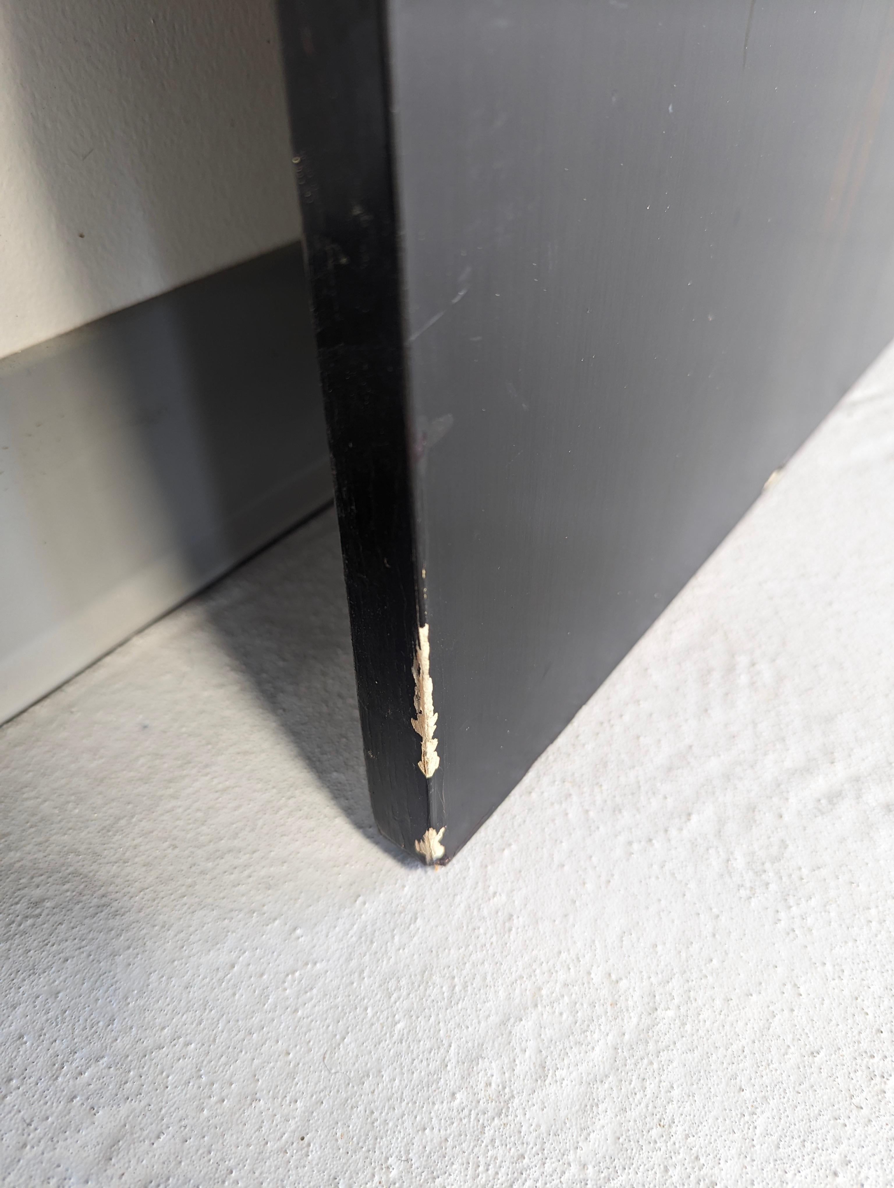 Art Deco Black Lacquer Gold Silver Gilt Four Panel Screen after Edgar Brandt For Sale 8