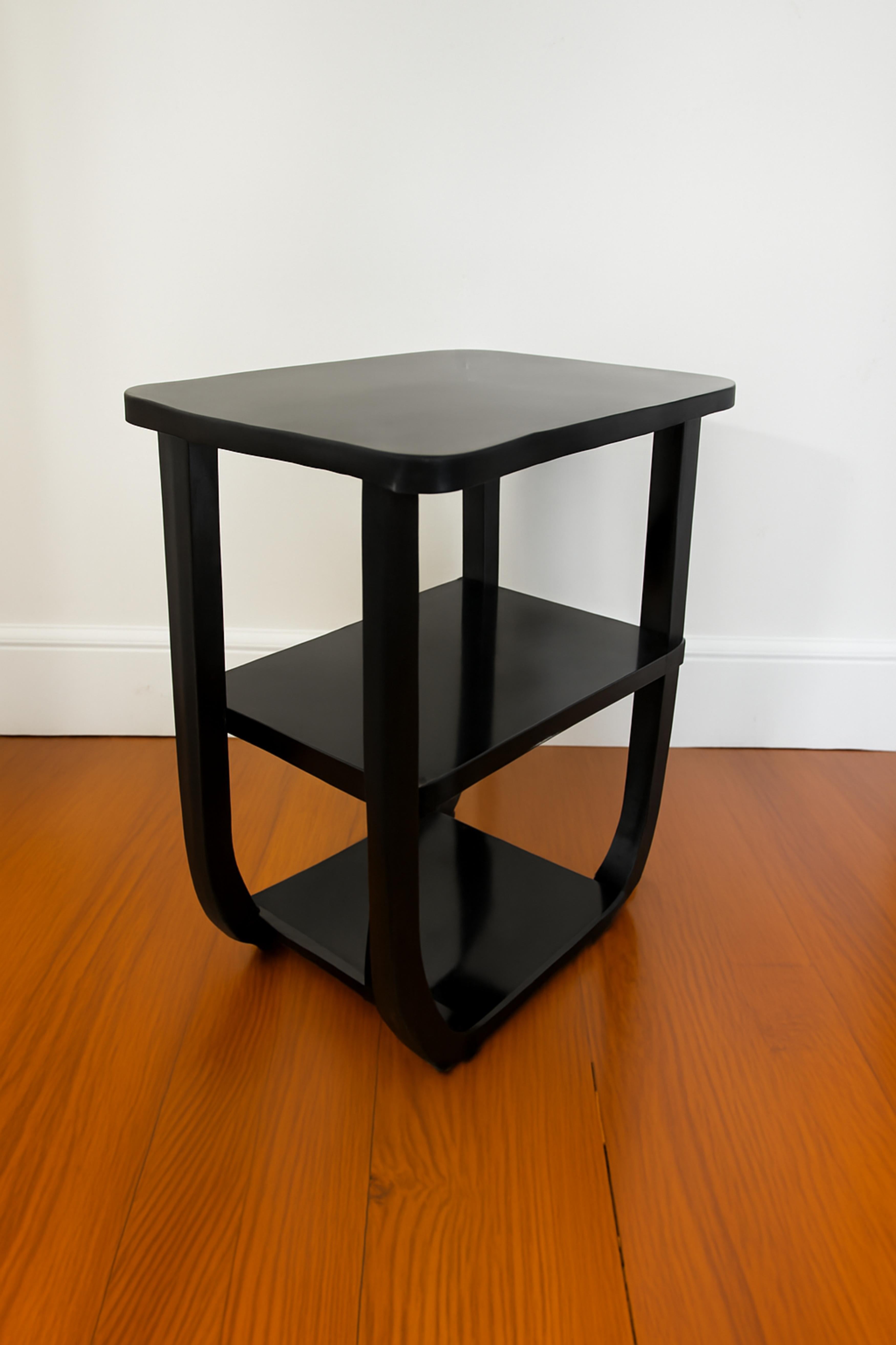 Art Deco Black Lacquer Side Table, 20th Century For Sale 7