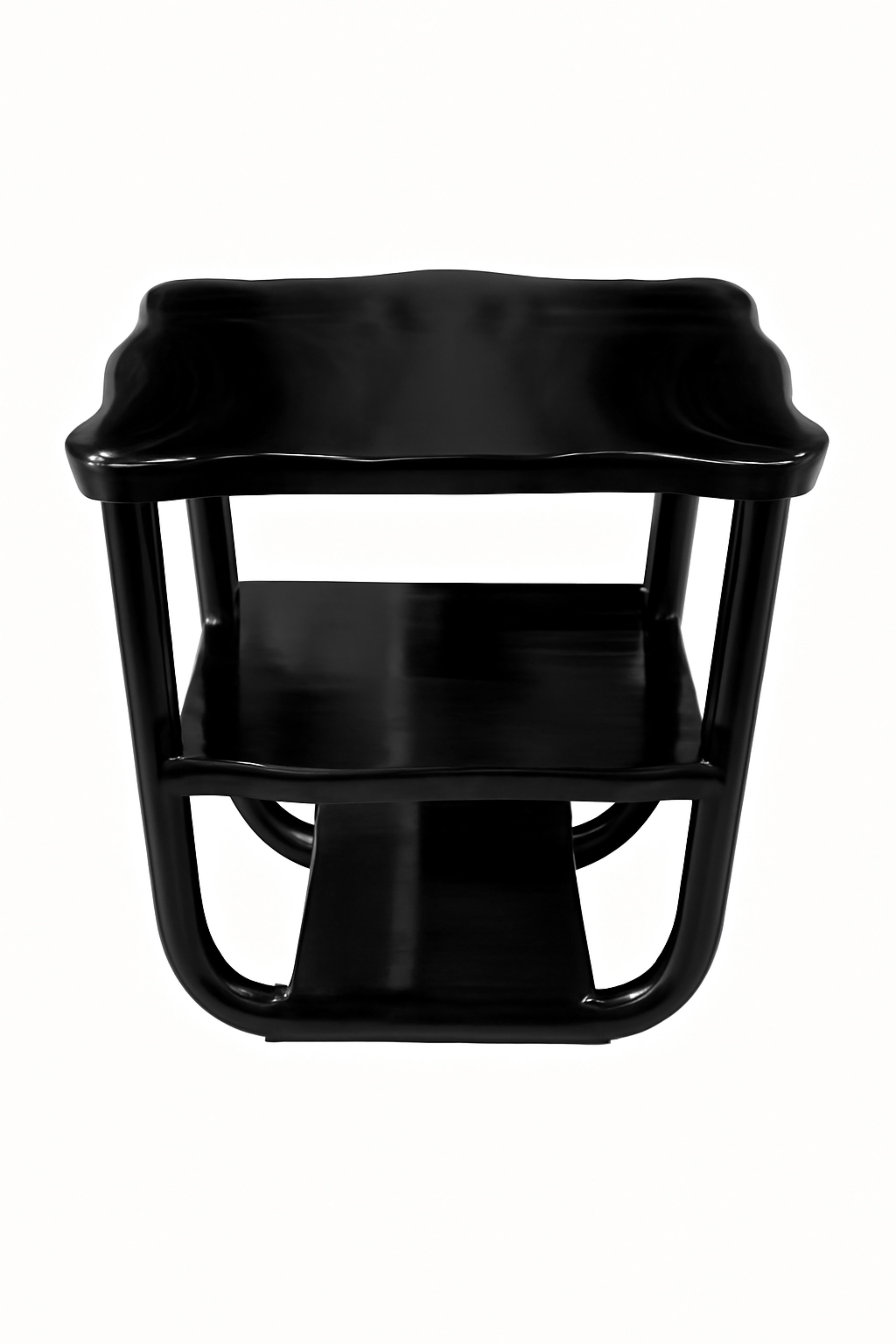 Art Deco Black Lacquer Side Table, 20th Century For Sale 13