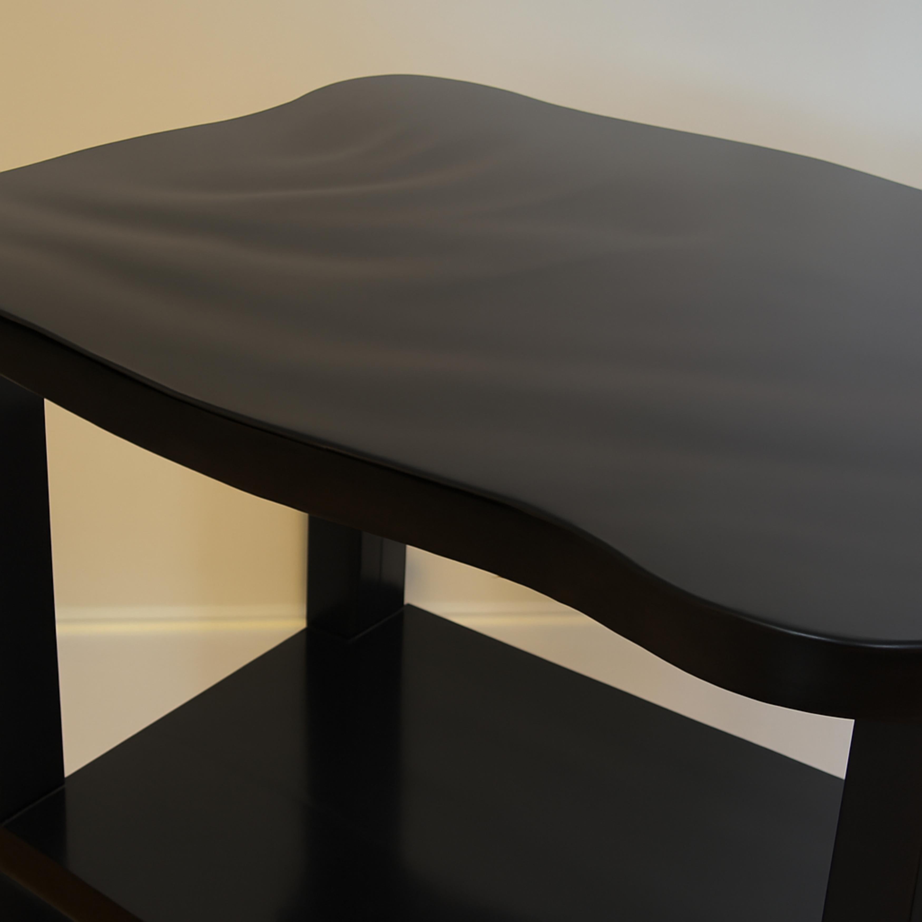 Art Deco Black Lacquer Side Table, 20th Century For Sale 2