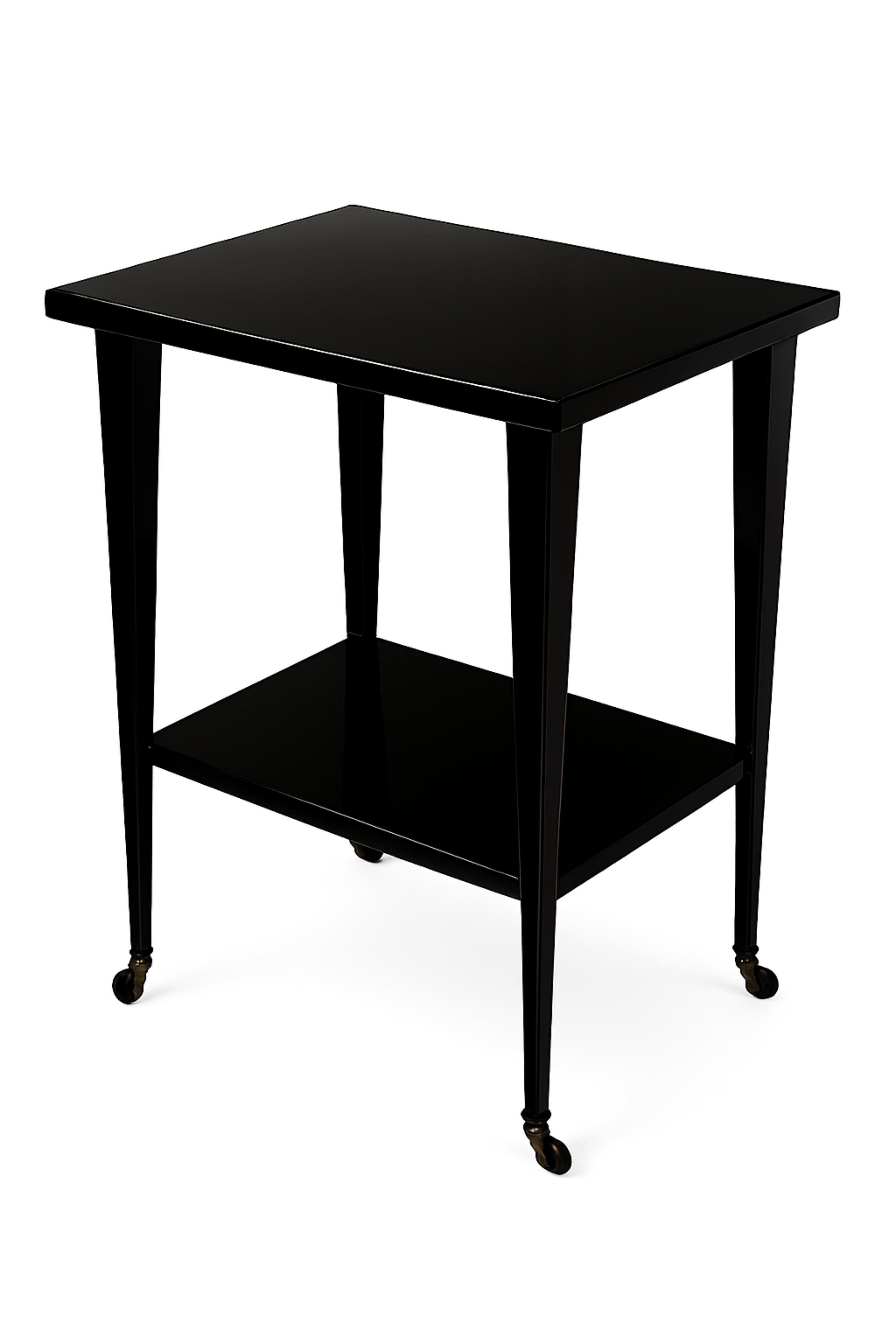 Art Deco Black Lacquer Side Tray Table, 20th Century For Sale 2