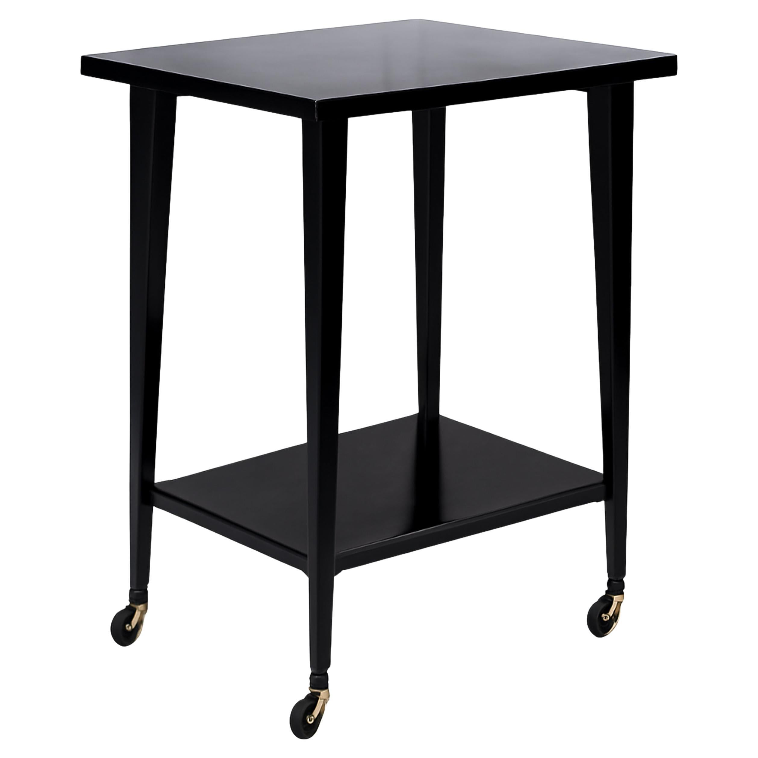 Art Deco Black Lacquer Side Tray Table, 20th Century For Sale
