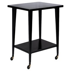 Art Deco Black Lacquer Side Tray Table, 20th Century