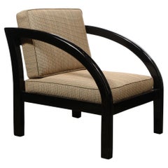Vintage Art Deco Black Lacquer Streamlined Armchair by Modernage Furniture Company
