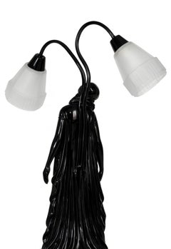 Lampada da tavolo in lacca nera Art de France di Georges Van De Voorde, Francia, 1925