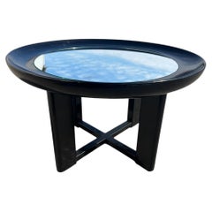 Art Deco Black Lacquered Gueridon Coffee Table, France, Circa 1930