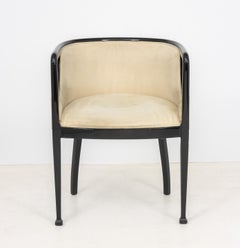 Sedia da vasca Art Déco laccata nera, 1920 ca.
