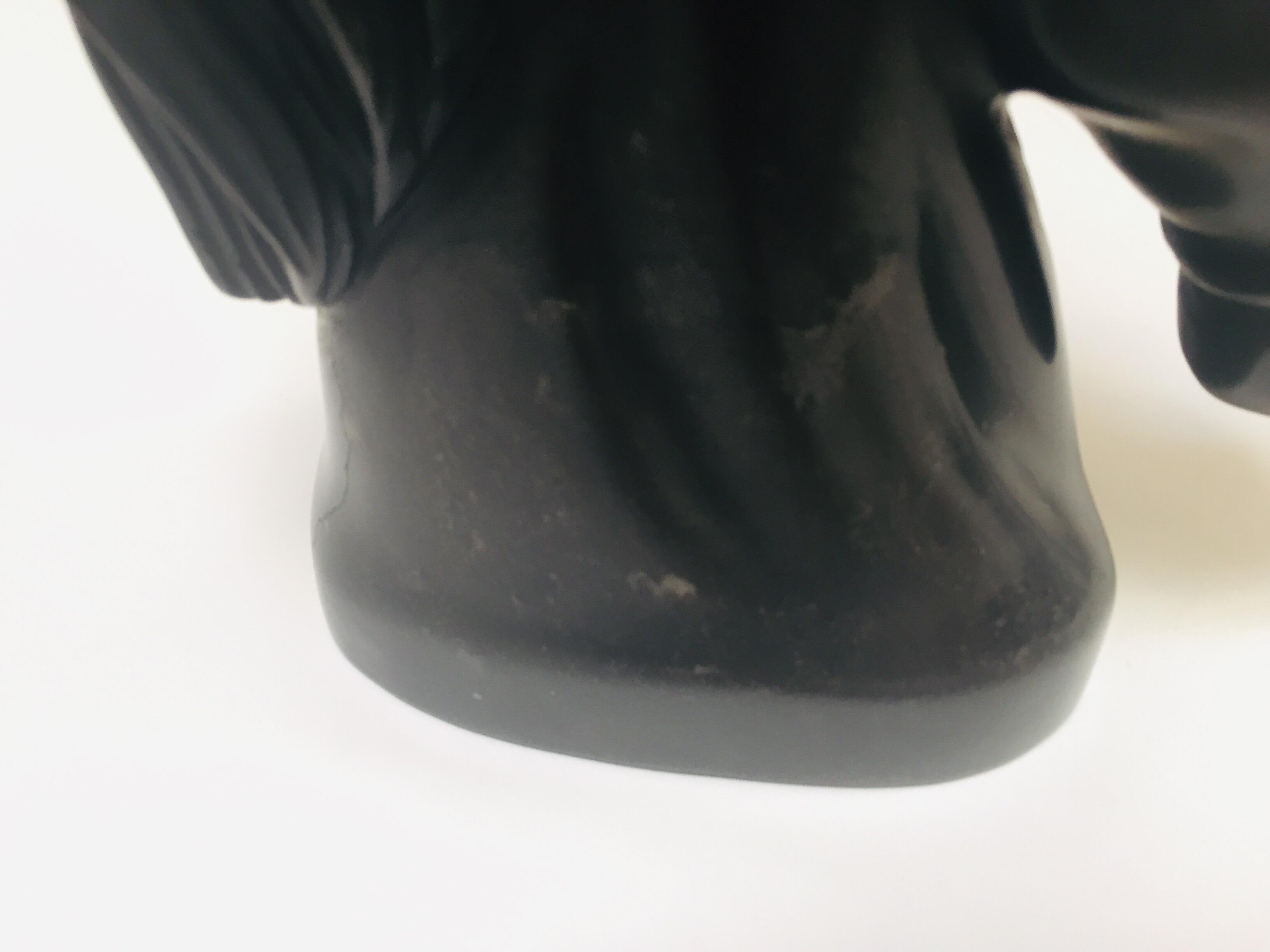 Art Deco Black Marble Sculpture of  Horse Head Bust 4