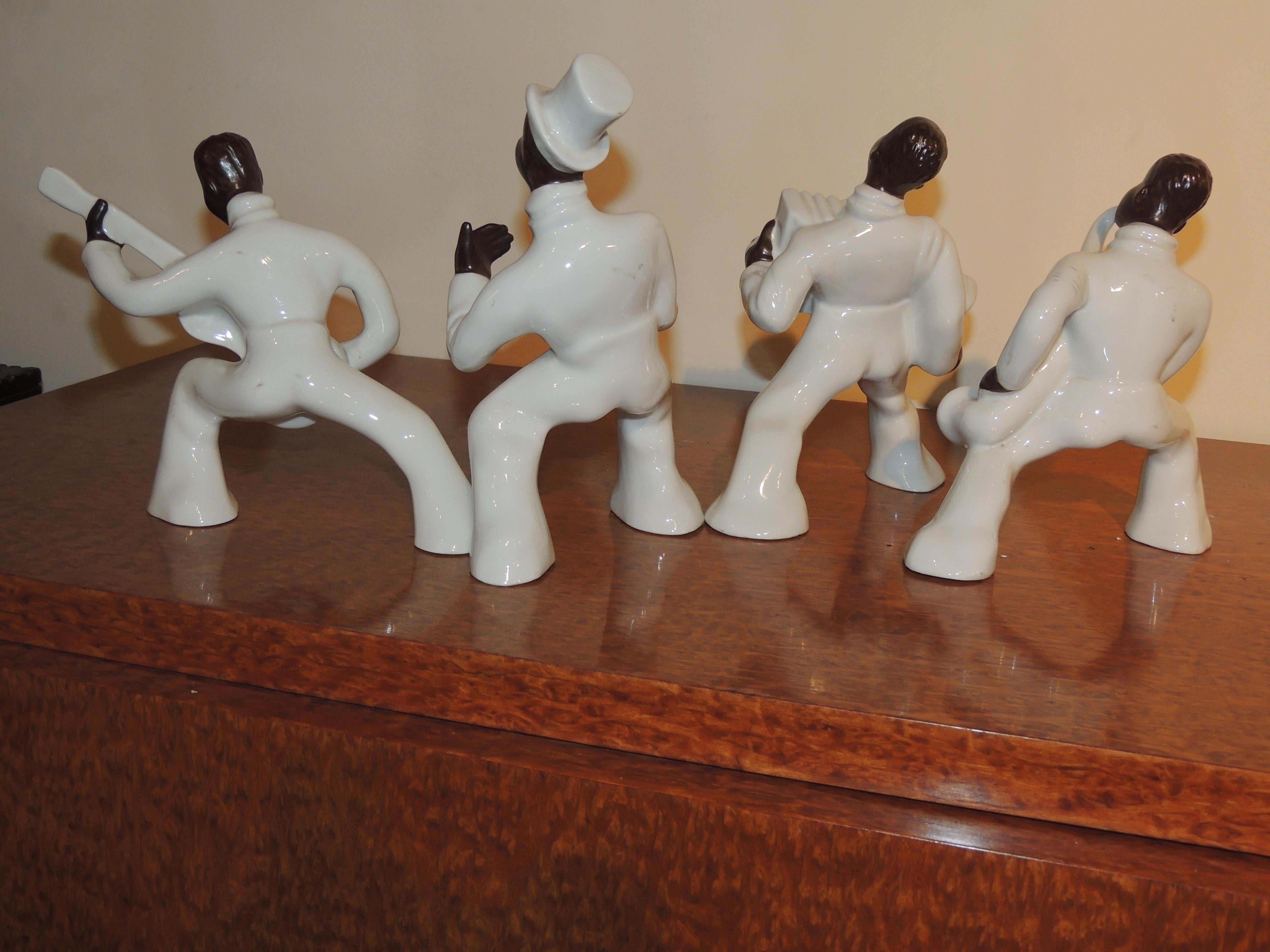 Art Deco Black Musicians Ceramic Sculpture Set by Cerabel at 1stDibs
