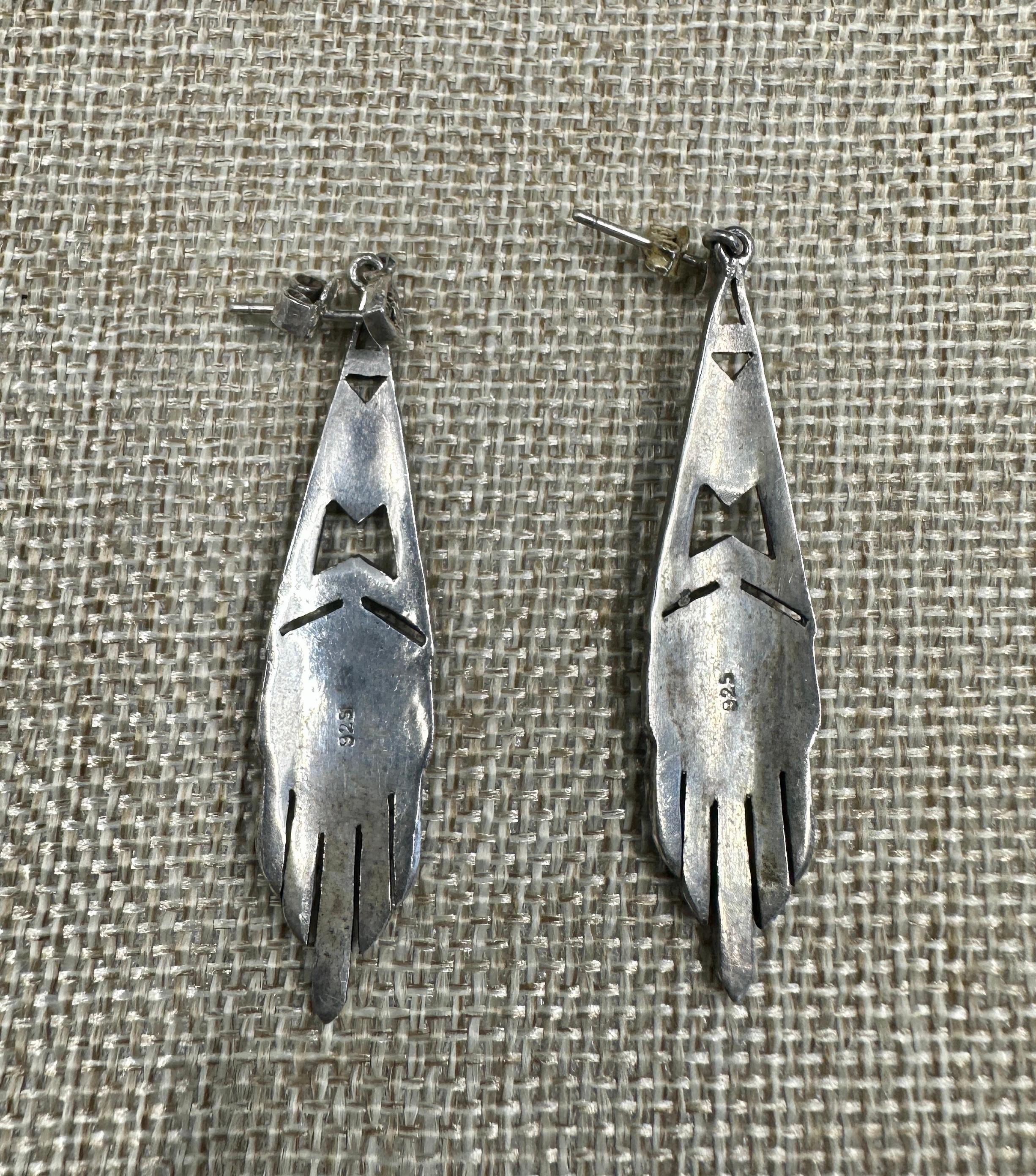 Orecchini pendenti in onice nera e marcasite Art Deco 2,5