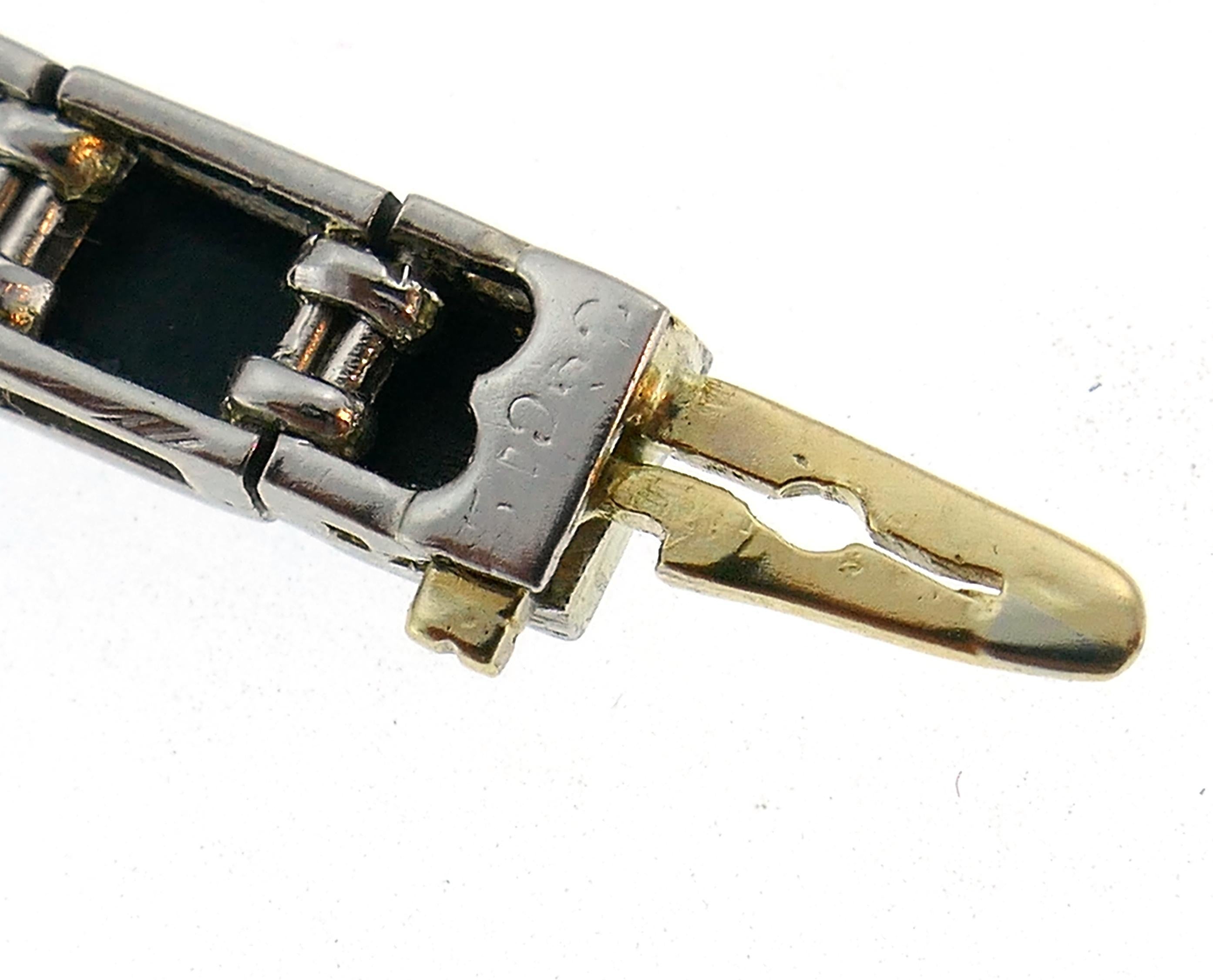 Art-déco-Tennisarmband aus schwarzem Onyx in Weißgold, 1910er Jahre 4