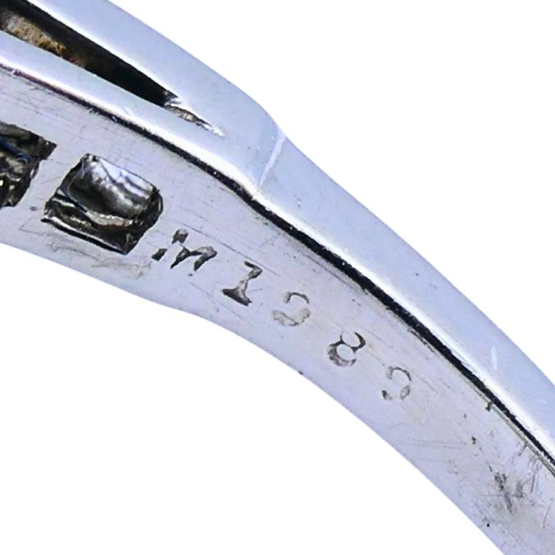 Art Deco Black Opal Ring Platinum Diamond Estate Jewelry For Sale 4