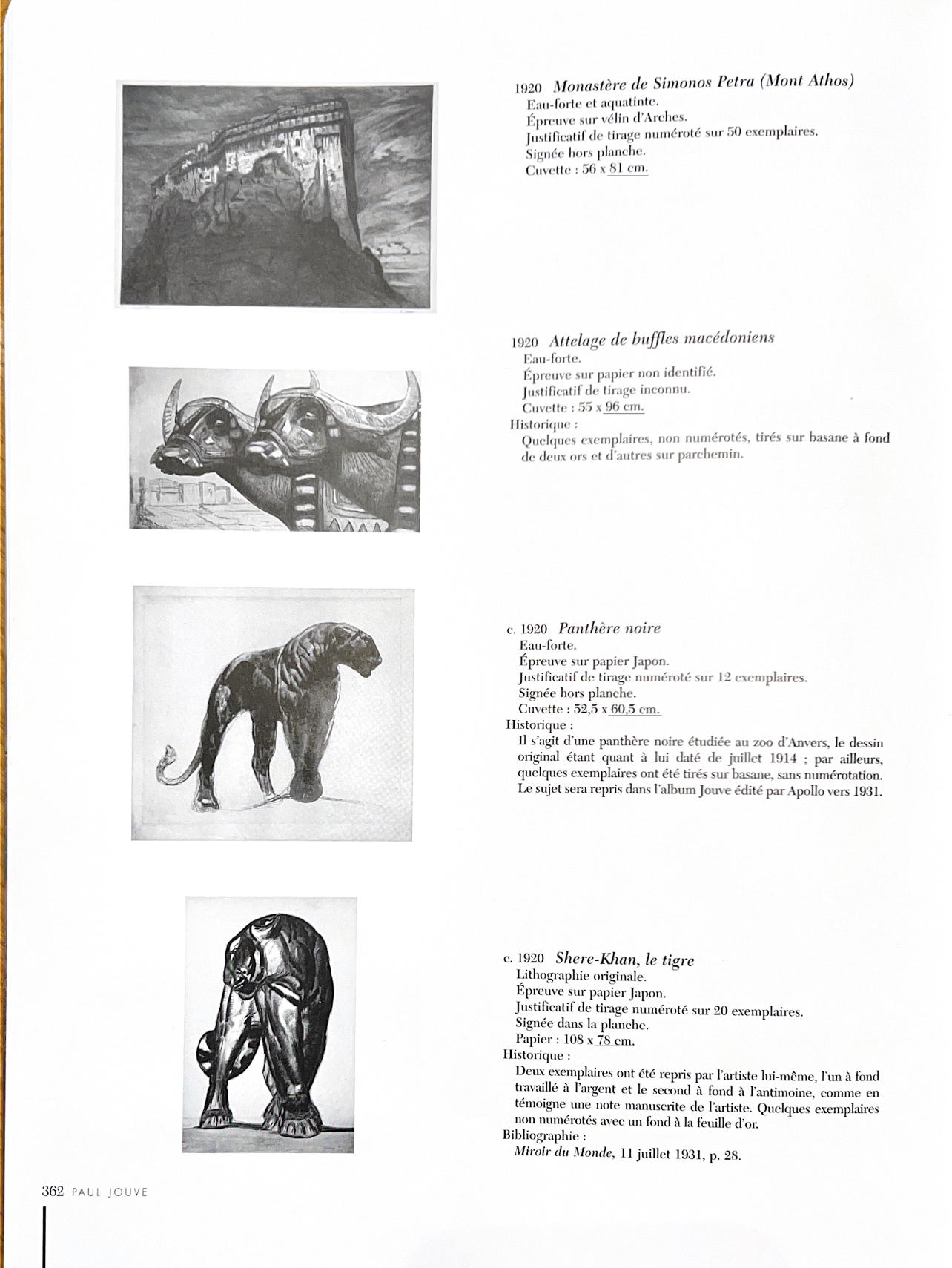 Schwarzer Panther im Art déco-Stil von Paul Jouve (Papier) im Angebot