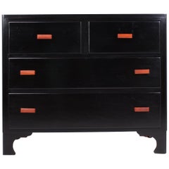 Art Deco Black Piano Lacquer Chest of Drawers