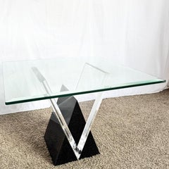 Art Deco Black Plastic and Lucite Glass Top Side Table by Shlomi Haziza