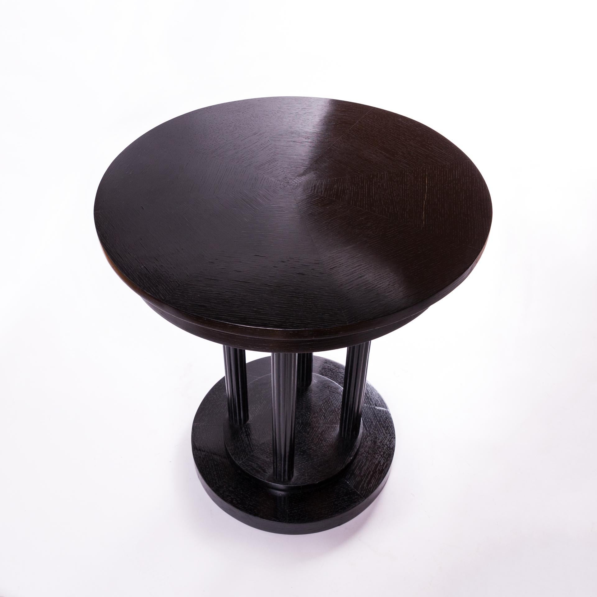 Veneer Art Deco Black Table, Viennese Thonet Style, circa 1910-20, Varnished wood For Sale