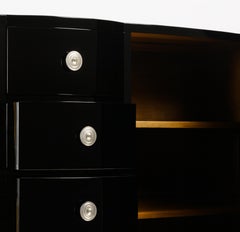 Art Deco Black Lacquer Credenza Sideboard, 20th Century