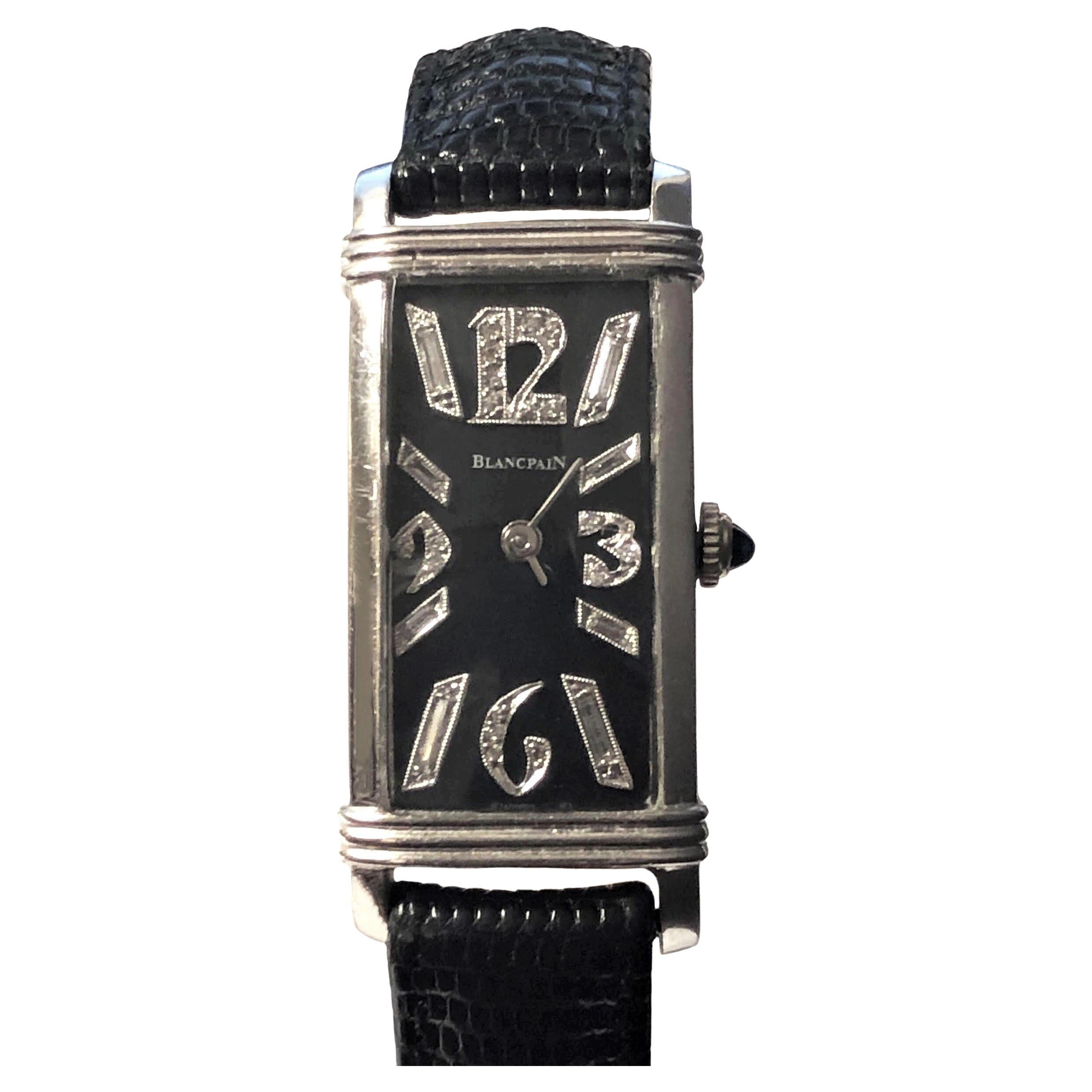 Art Deco Blancpain Platinum and Diamond Dial Gents Wrist Watch