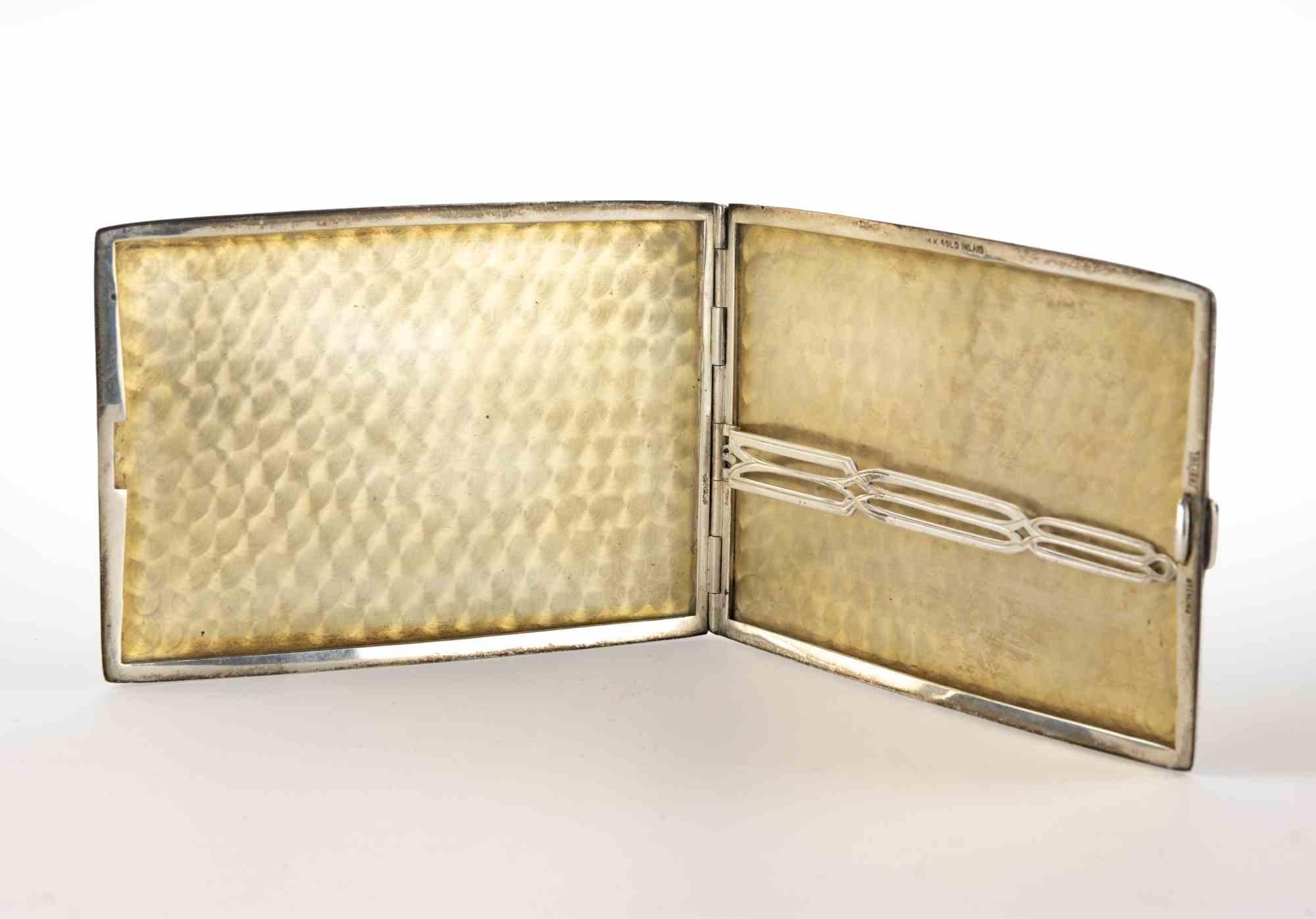 European Art Deco Bliss Silver and Gold Cigarette Case, 1930s For Sale