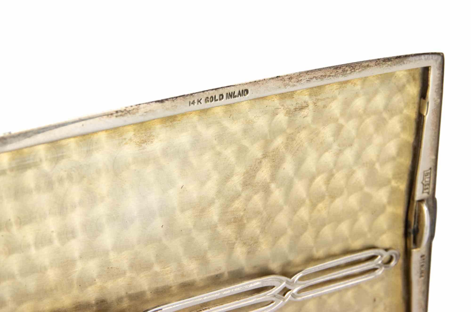 Mid-20th Century Art Deco Bliss Silver and Gold Cigarette Case, 1930s For Sale