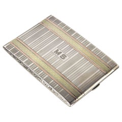 Art Deco Bliss Silver and Gold Cigarette Case, 1930s