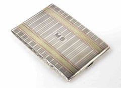 Art Deco Bliss Silver and Gold Cigarette Case, 1930s