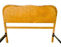 Art Deco Blonde Birds Eye Maple Odeon Double Bed, England, c1930