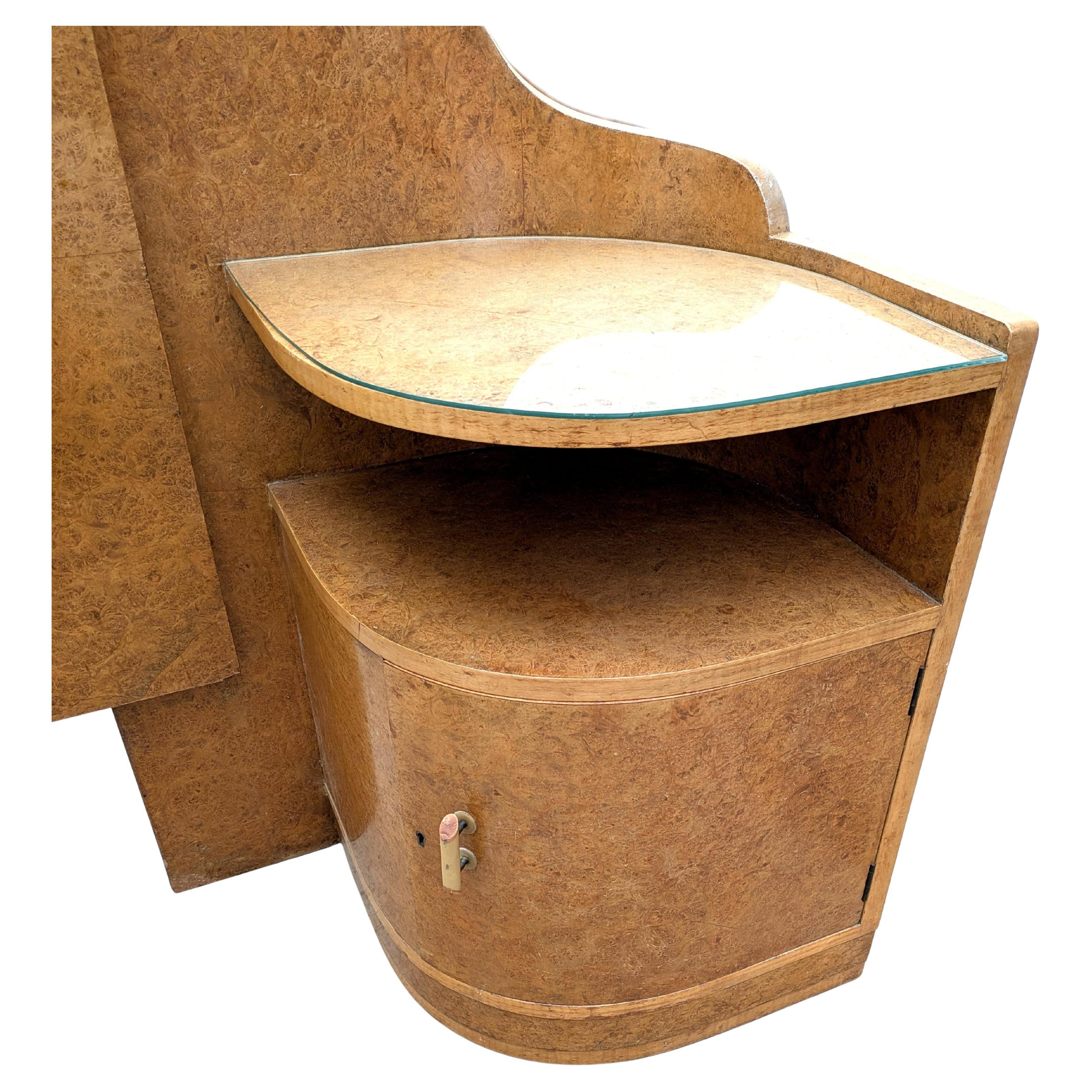 Art Deco Blonde Maple Odeon Double Bed By H.L. Epstein Brothers, 1930s For Sale 3