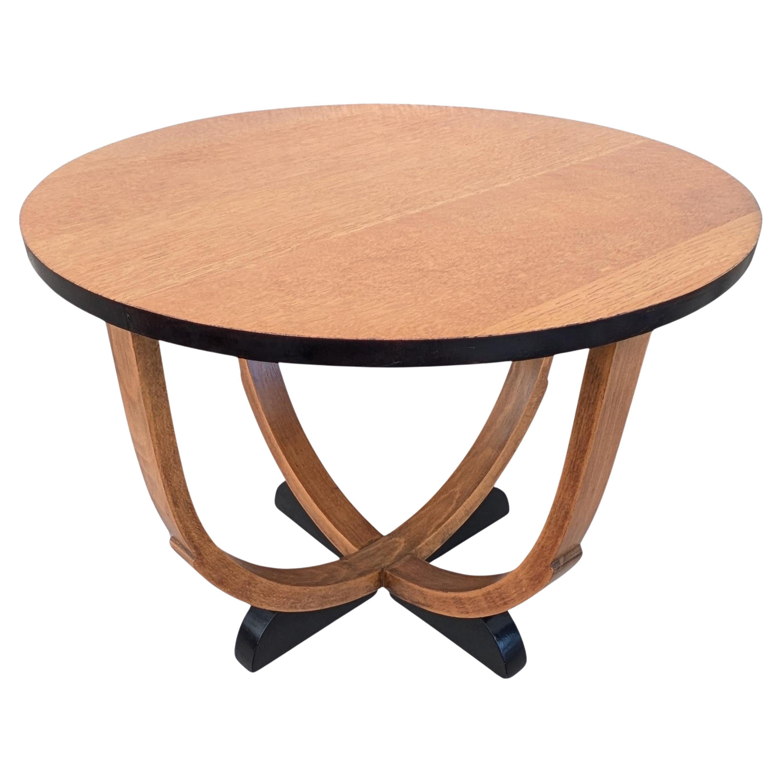 Table basse d'appoint Art Déco en chêne blond, anglaise, vers 1930
