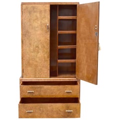 Vintage Art Deco Blonde Walnut Tallboy, circa 1930