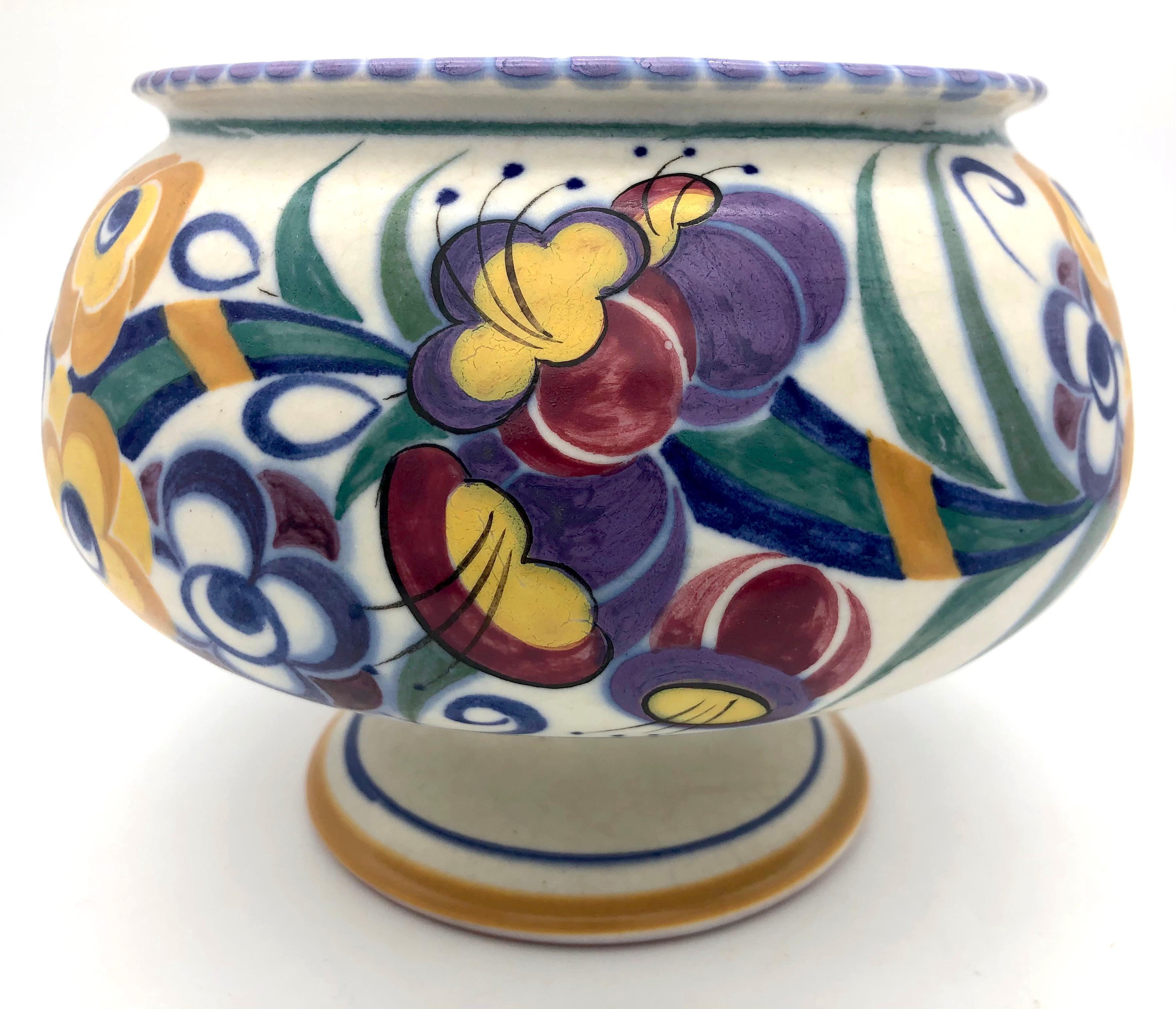 Art Deco Bloombury Taste Poole Studio Pottery Vase Signed Carter Stabler Adams In Good Condition In Munich, DE