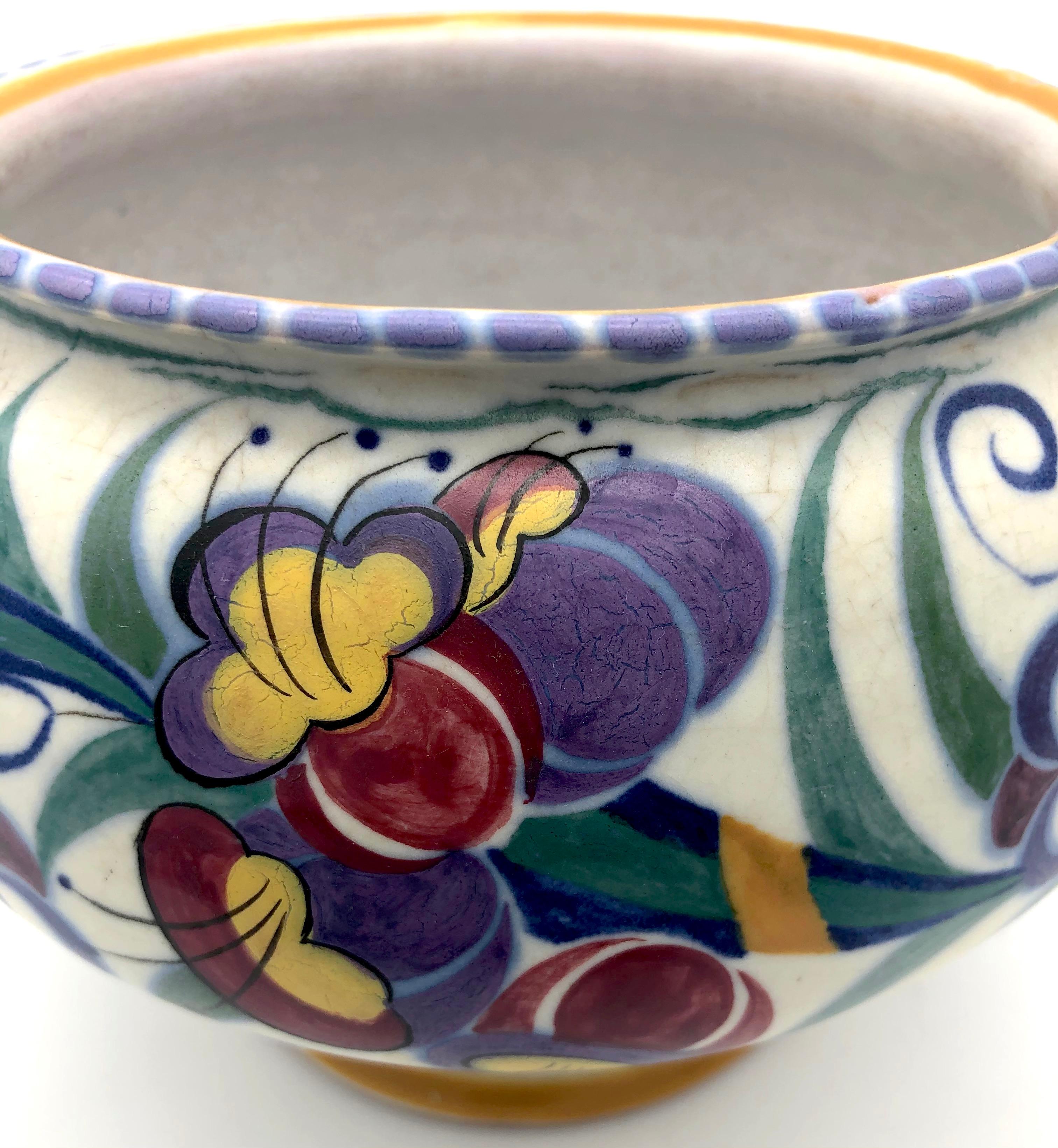 Early 20th Century Art Deco Bloombury Taste Poole Studio Pottery Vase Signed Carter Stabler Adams