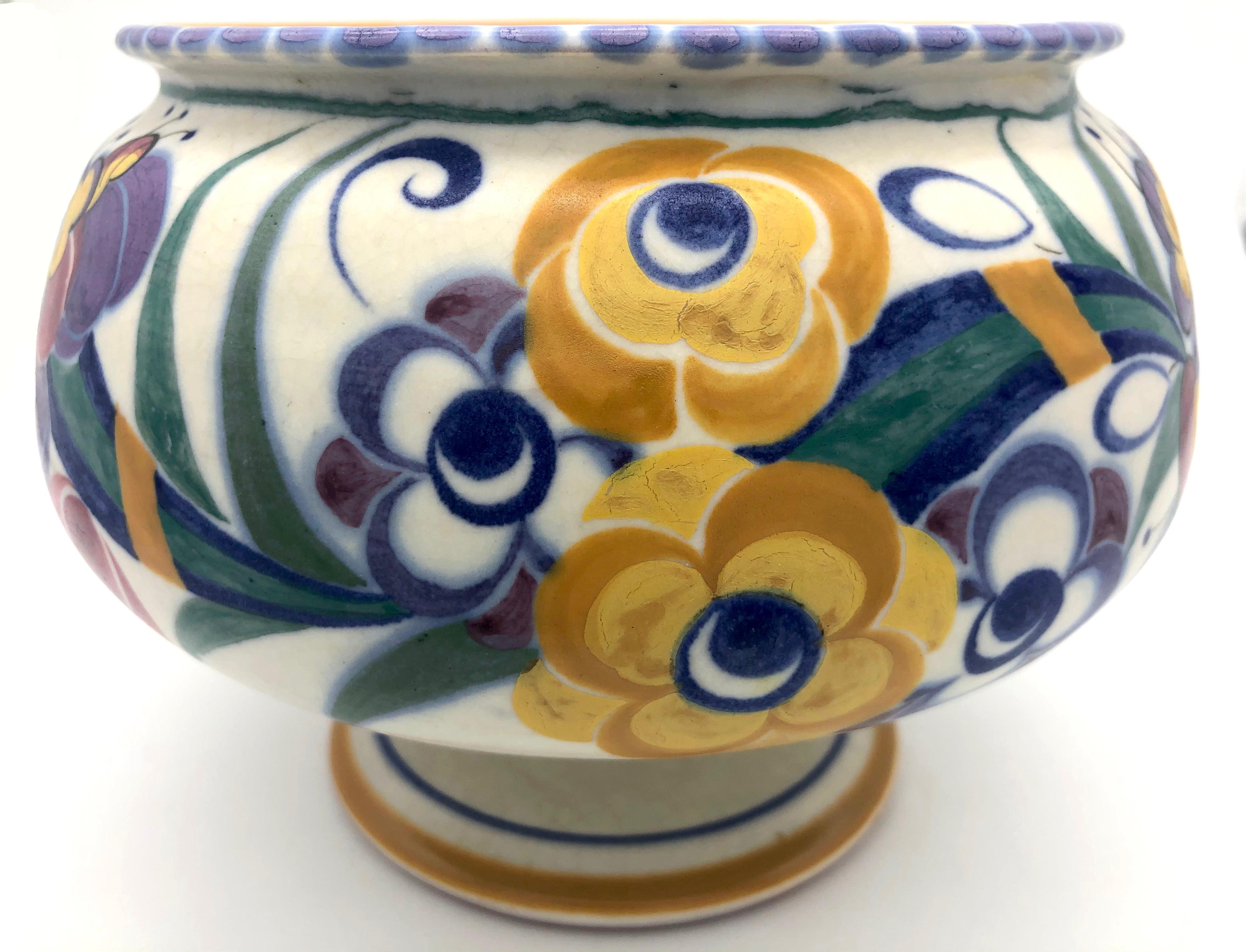 Ceramic Art Deco Bloombury Taste Poole Studio Pottery Vase Signed Carter Stabler Adams