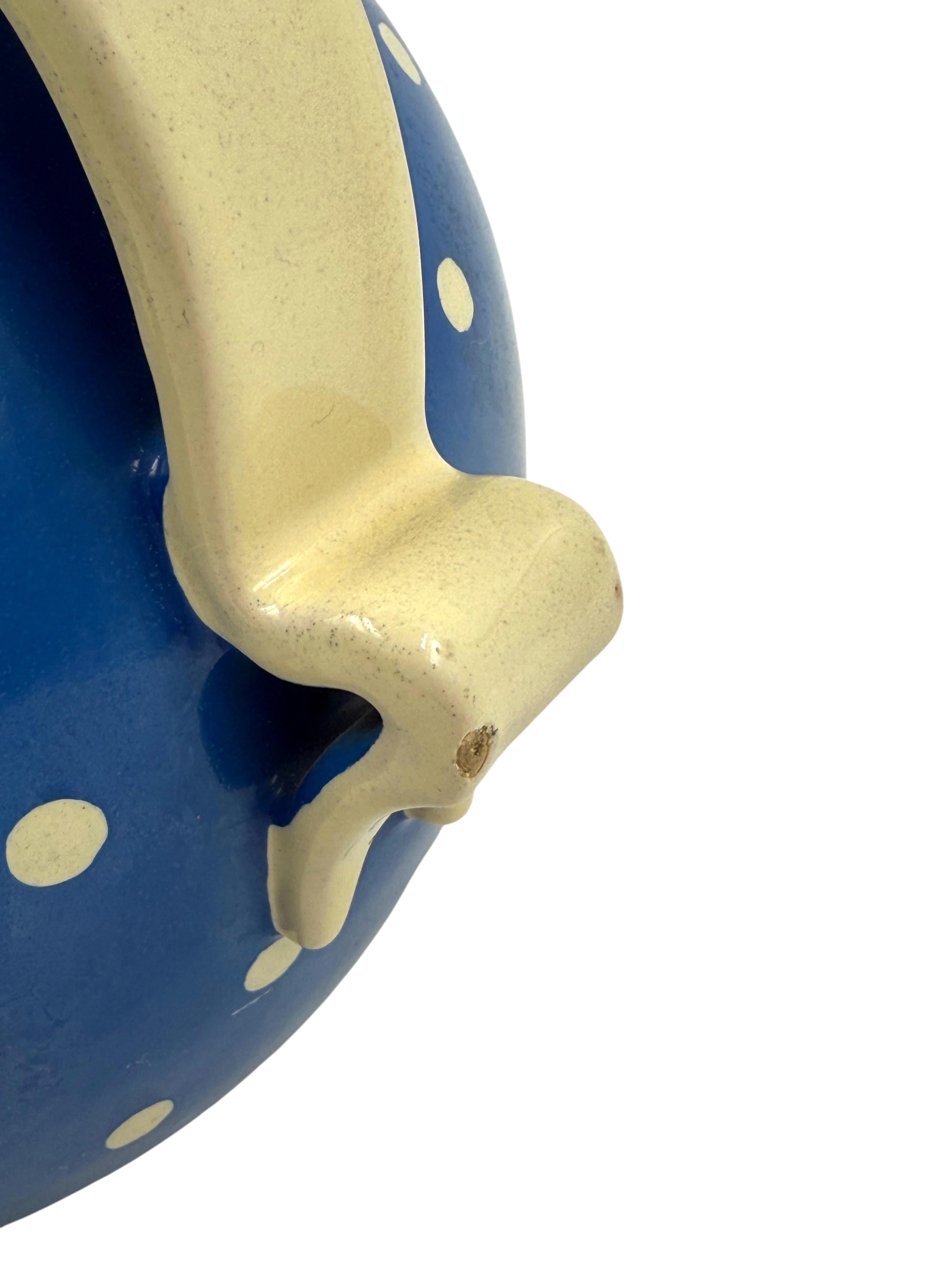 Art Deco blue ceramic vase, Rometti, Umbertide Italy 1930s in vendita 11