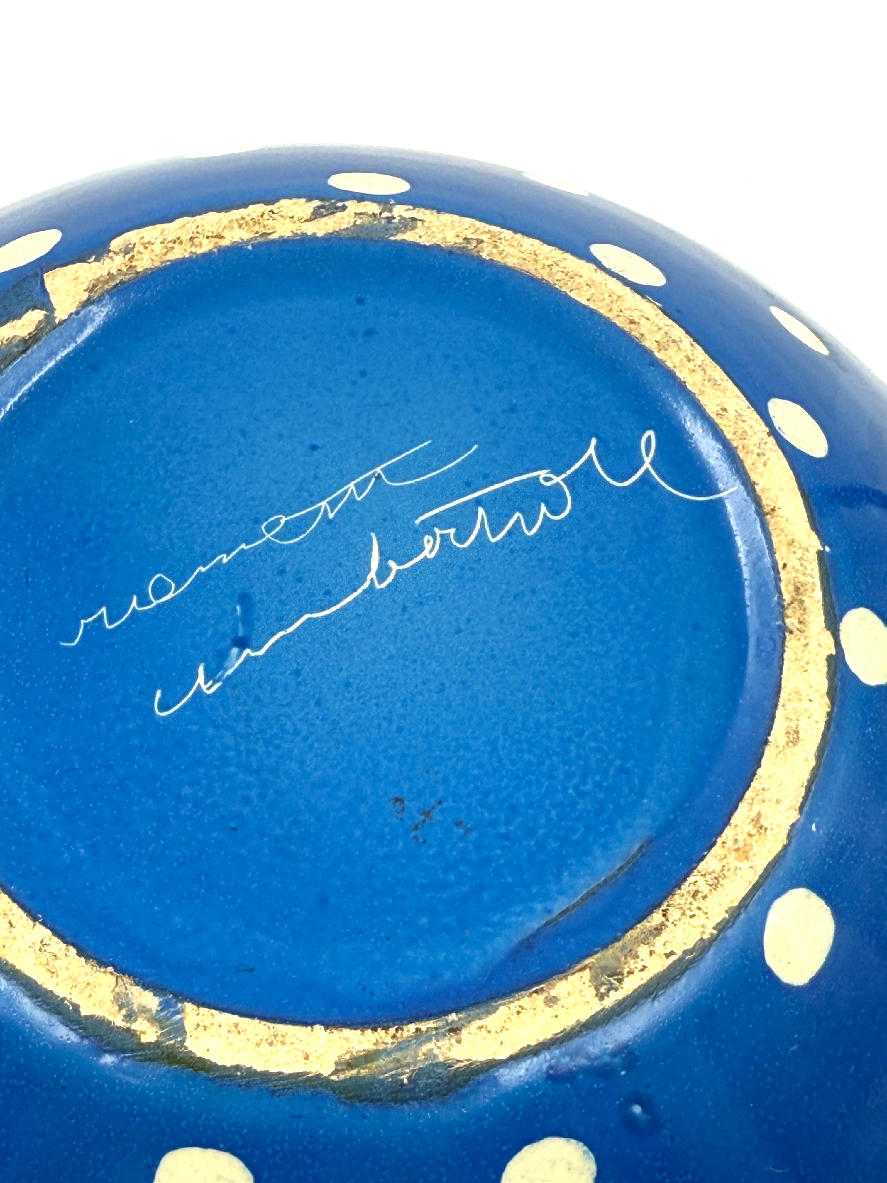 Art Deco blue ceramic vase, Rometti, Umbertide Italy 1930s in vendita 12