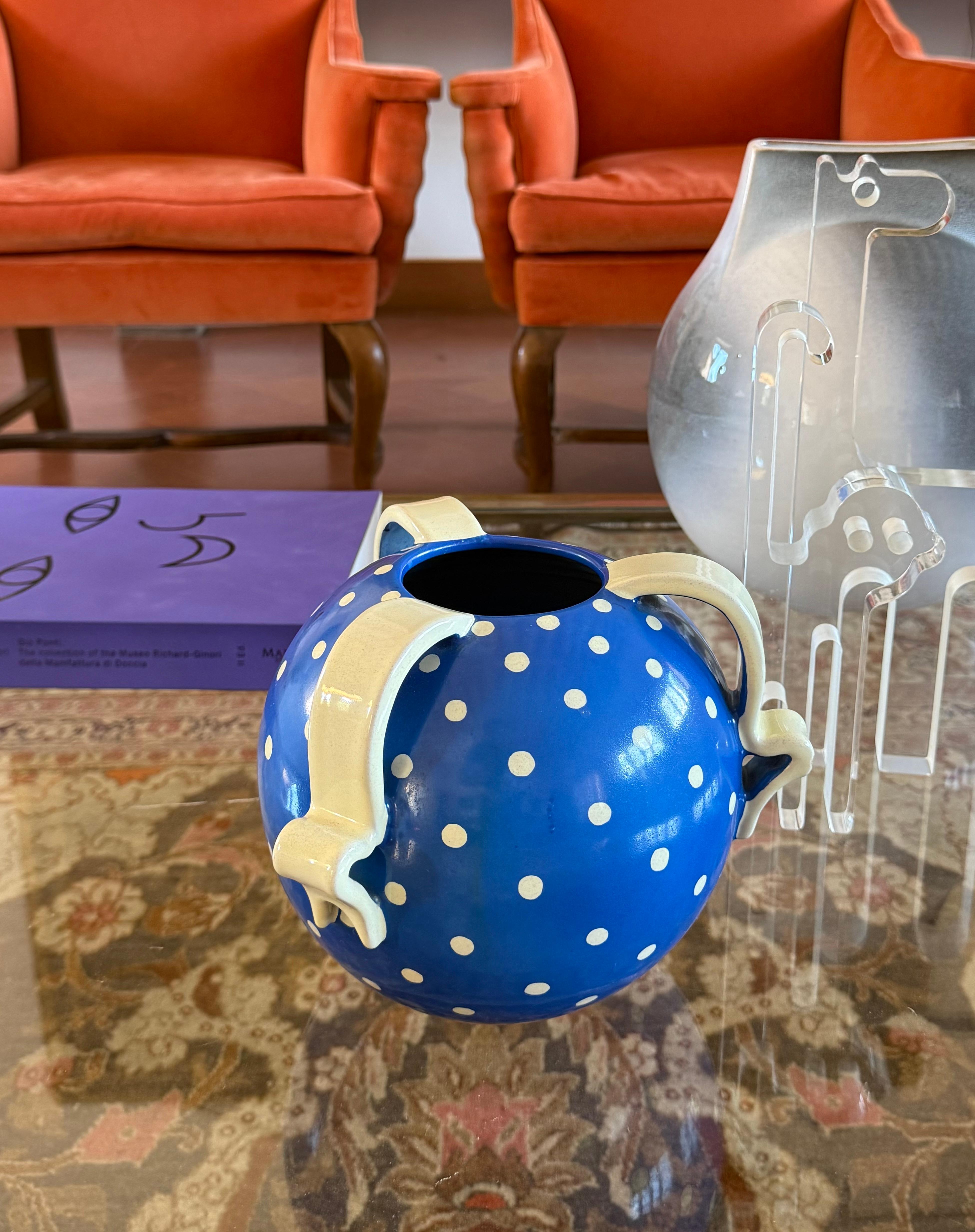 Art Deco blue ceramic vase, Rometti, Umbertide Italy 1930s In condizioni buone in vendita a Firenze, IT