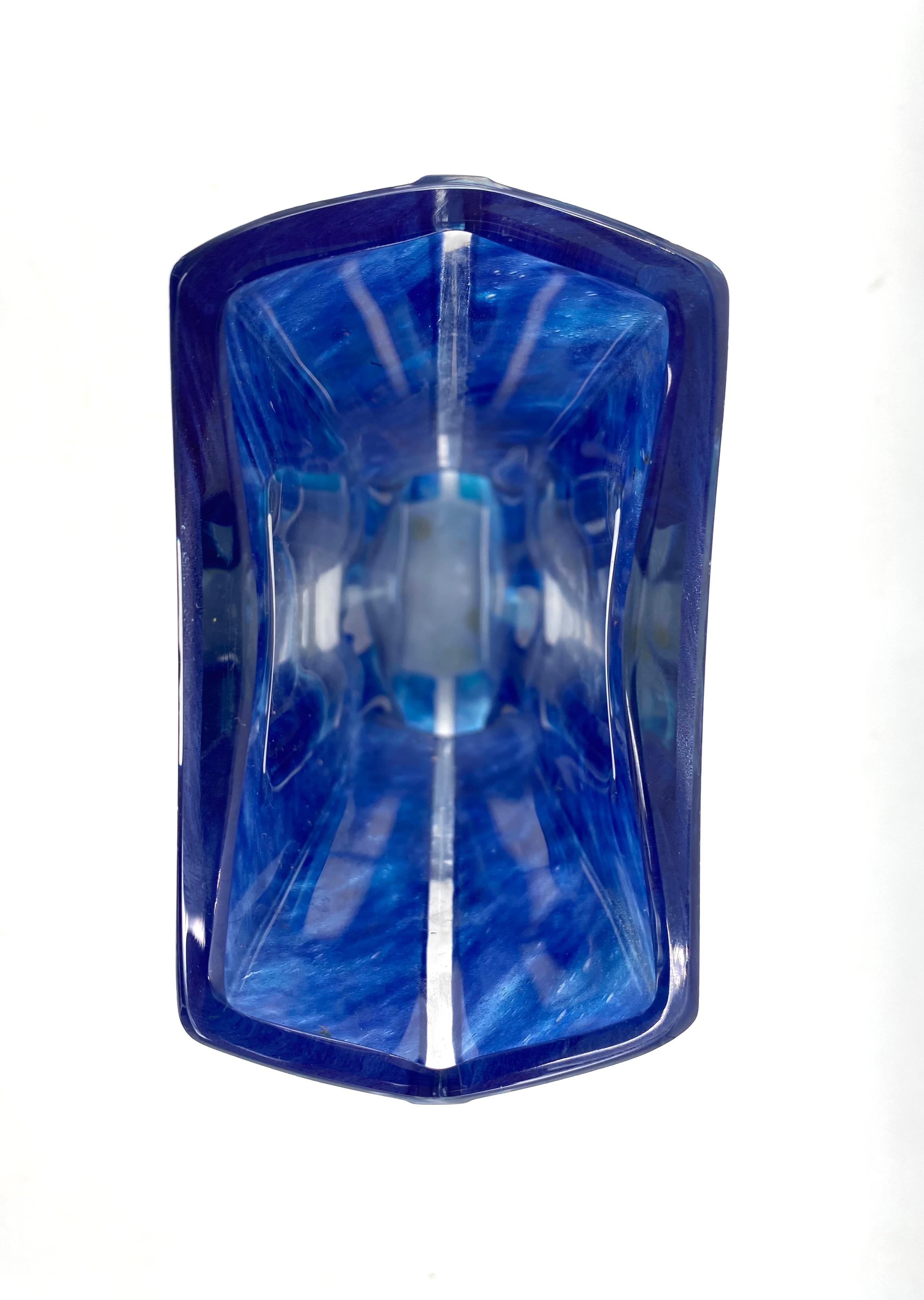 Art Deco blue crystal vase, Daum France, 20th century 10