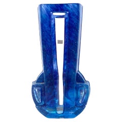 Art Deco blue crystal vase, Daum France, 20th century