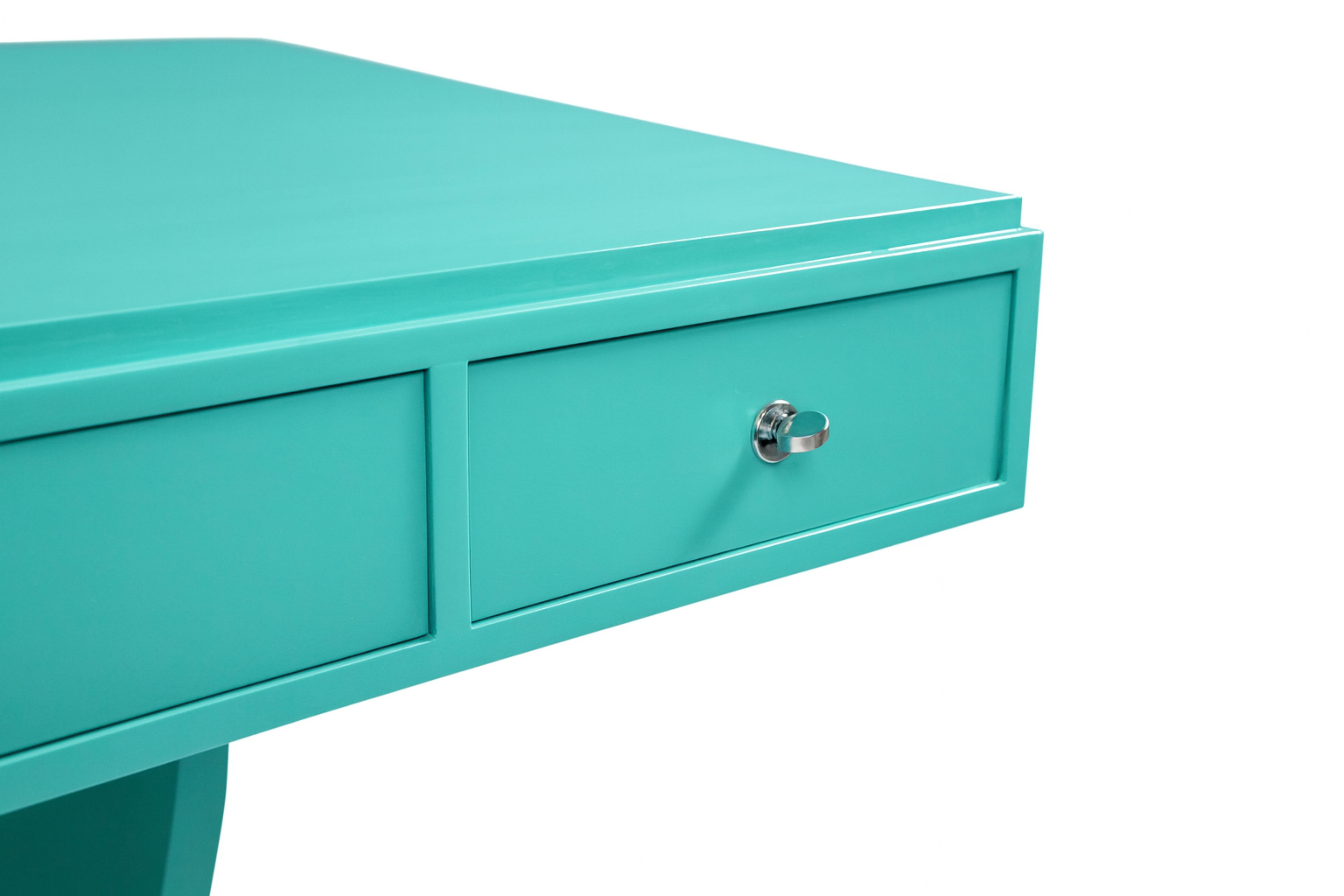 Art Deco Blauer Eierschreibtisch, Frankreich 20. Jahrhundert (Französisch) im Angebot