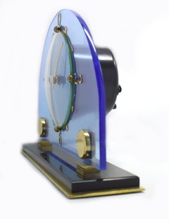 Art Deco Blue Electric Mantle Clock by Smiths