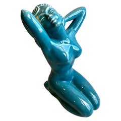 Nudo femminile blu Art Deco di Betty Harrington, anni '40