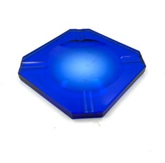 Art Deco Blue Glass Ashtray by Jean Luce