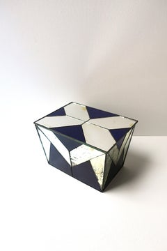 Art Deco Blue Glass Box