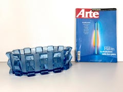 Art Deco Blue Glass Centerpiece Bowl by Rudolf Schrötter, 1970s